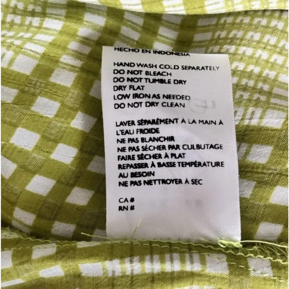 FAITHFULL THE BRAND NWT Imogen Mini Dress Check Lime Green Size 8